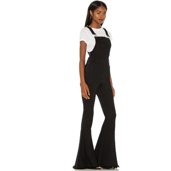 Show Me Your MuMu Black Flared Denim Overalls - Picture 4 of 4